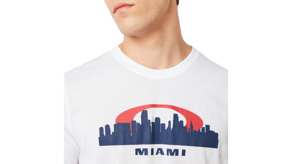 Oakley Miami Skyline Sunset Short Sleeve Tee - Mens, White, 2XL, 457795-100-XXL