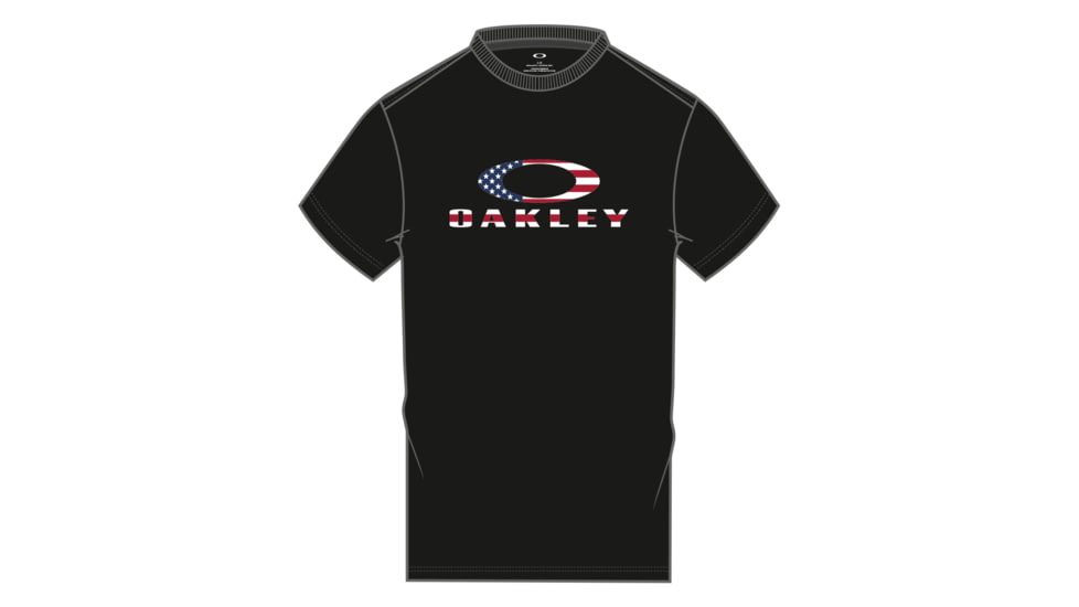 Oakley SI O Bark Short Sleeve T-Shirt - Mens, Black/American Flag, XXL, 457130-01VXXL-XXL