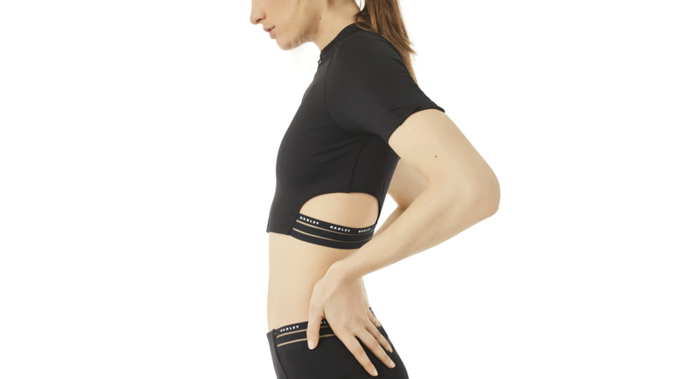 Oakley SI Oakley Luxe Crop Zip Top - Womens, Blackout, Large, 532345-02E-L