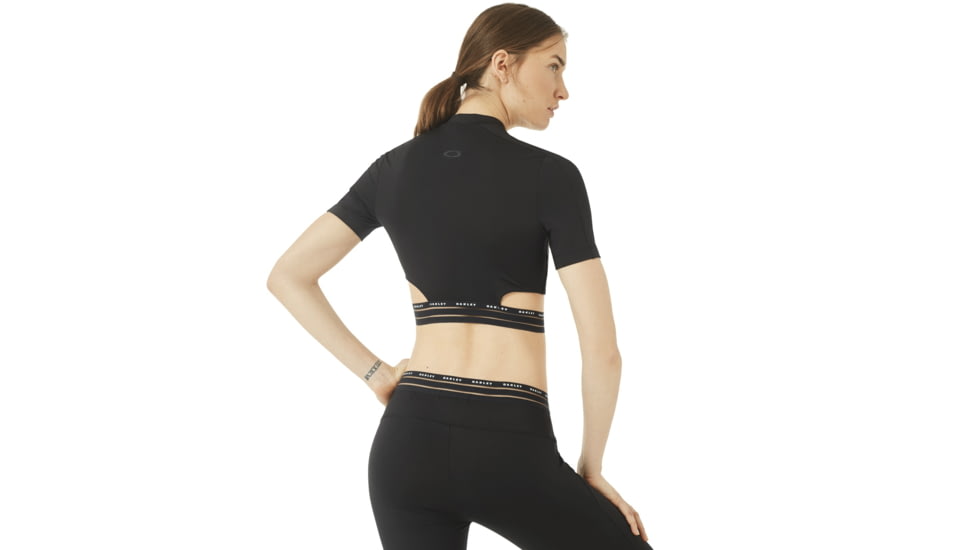 Oakley SI Oakley Luxe Crop Zip Top - Womens, Blackout, Large, 532345-02E-L