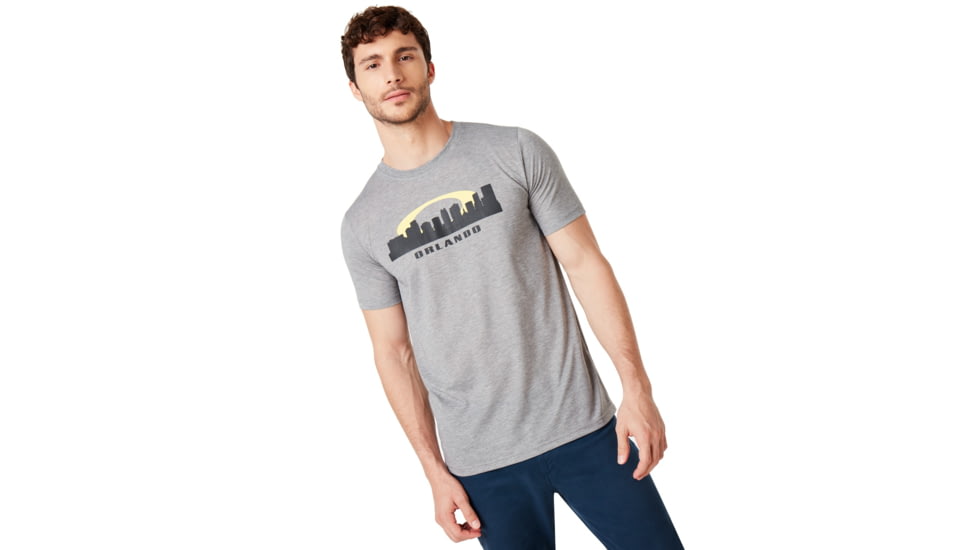 Oakley Orlando Skyline Sunset Tee - Mens, Gray Melange, Medium, 457793-2GM-M