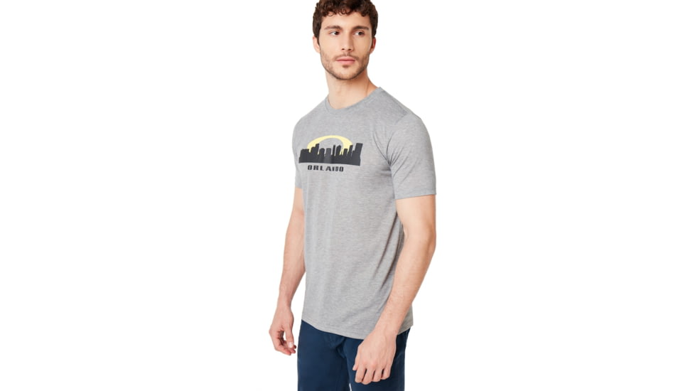 Oakley Orlando Skyline Sunset Tee - Mens, Gray Melange, Medium, 457793-2GM-M