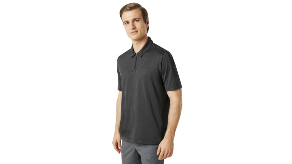 Oakley SI Perf Ellipse Golf Polo Short Sleeve - Mens, Jet Black Heather, Small, 434340-01S-S