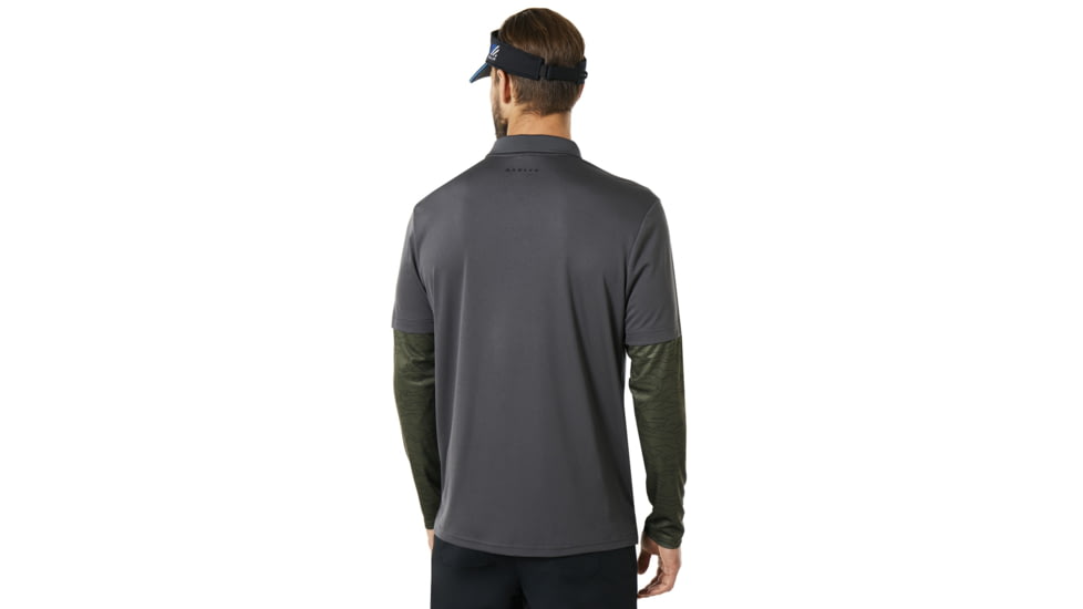Oakley SI Polo Shirt Long Sleeve Printed Sleeve - Mens, Forged Iron, 3XL, 434225-24J-XXXL