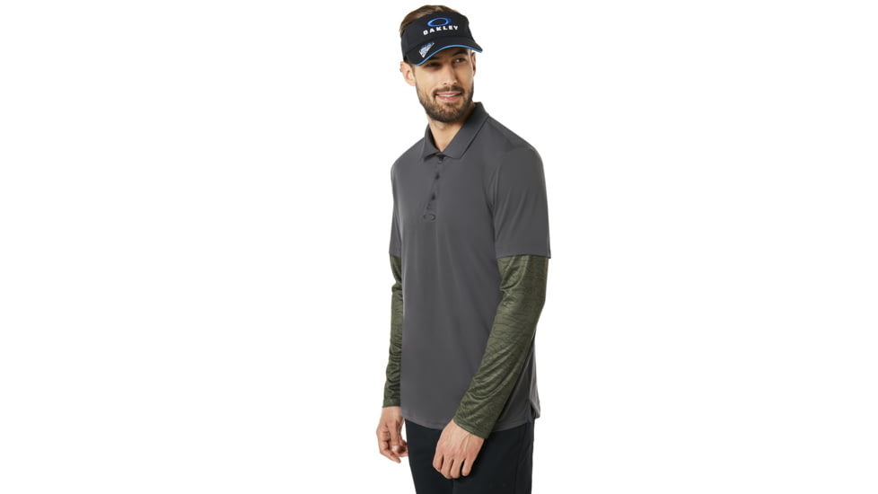 Oakley SI Polo Shirt Long Sleeve Printed Sleeve - Mens, Forged Iron, 3XL, 434225-24J-XXXL