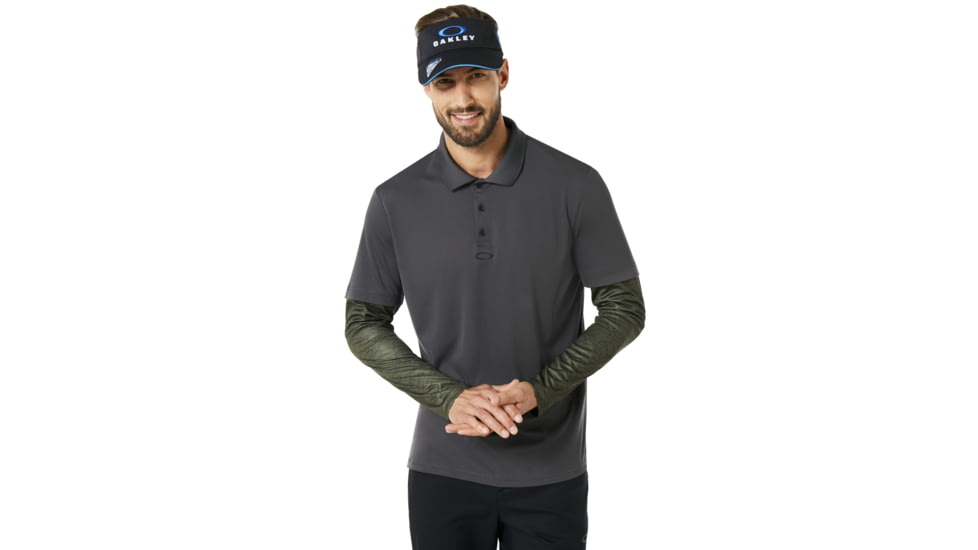 Oakley SI Polo Shirt Long Sleeve Printed Sleeve - Mens, Forged Iron, 3XL, 434225-24J-XXXL