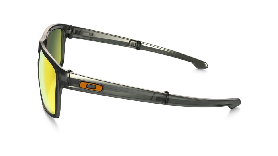 Oakley Silver Foldable Sunglasses Matte Olive Ink Frame, Fire Iridium Polarized Lens-OO9246-06