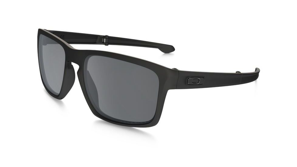 Oakley Silver Foldable Sunglasses Matte Black Frame, Black Iridium Polarized Lens-OO9246-04