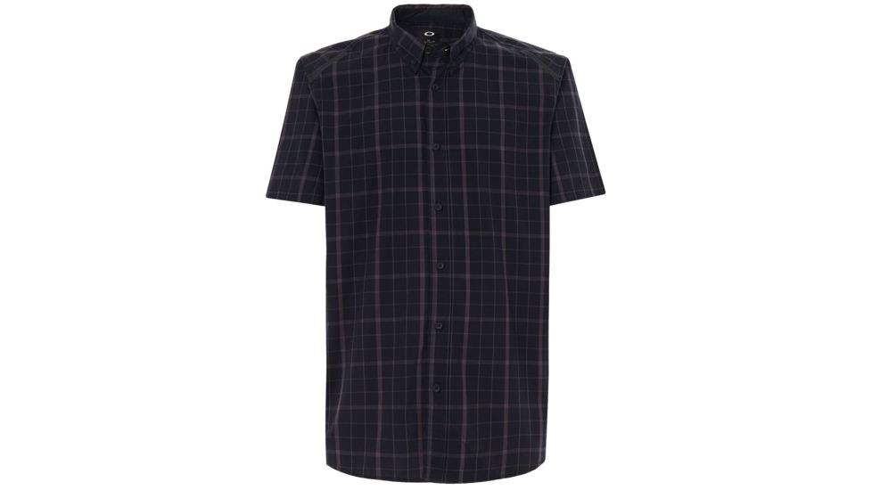 Oakley Local Short Sleeve Plaid - Mens, Blackout, Extra Large, 401865-02E-XL