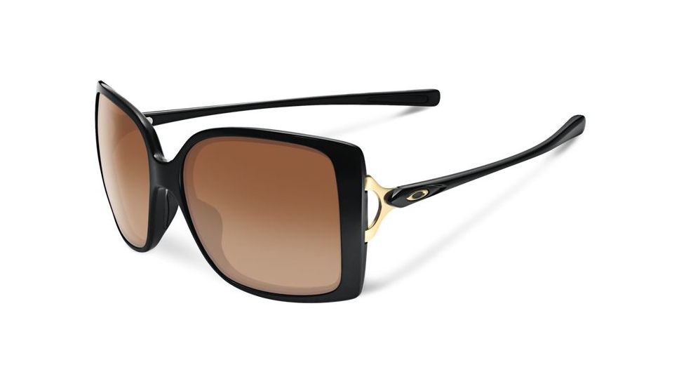 Oakley Splash Sunglasses Polished Black W/ VR50 Brown Grad Frame, VR50 Brown Gradient Lens-OO9258-01