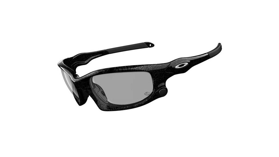 Oakley Split Jacket Sunglasses, Blk+Silver Txt Frm, Clear Blk Irid Lens, PC OO9099-07