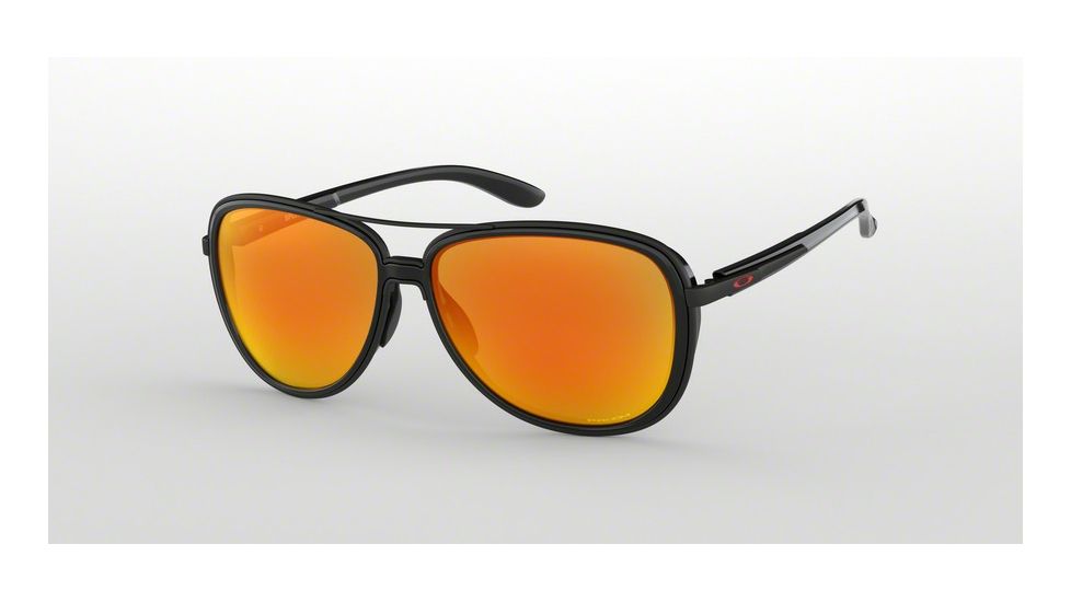 Oakley SPLIT TIME OO4129 Sunglasses 412904-58 - Matte Black Frame, Prizm Ruby Lenses