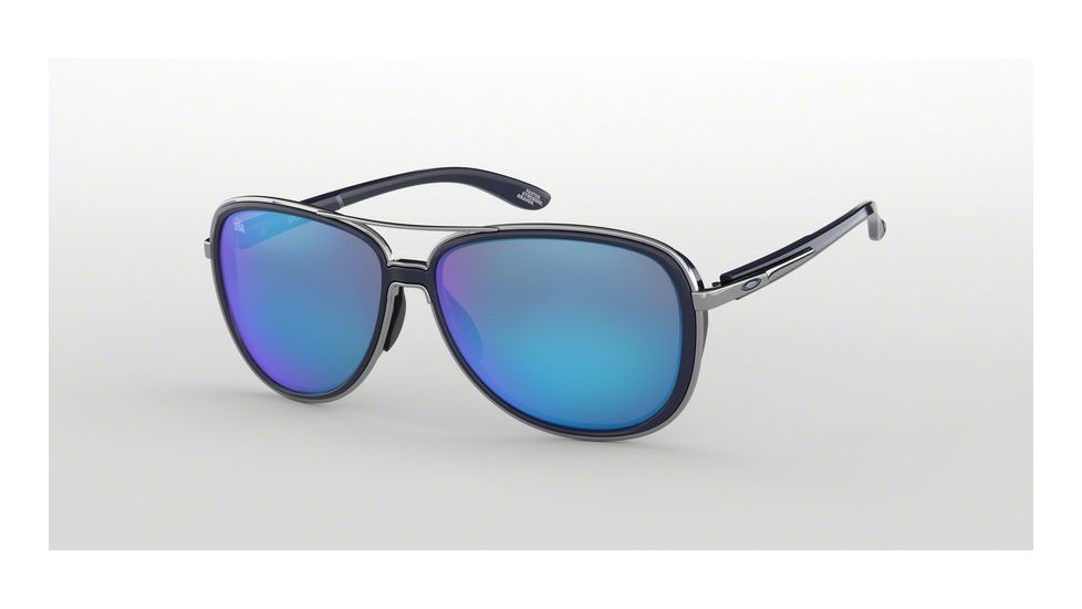 Oakley SPLIT TIME OO4129 Sunglasses 412909-58 - Polished Chrome Frame, Prizm Sapphire Lenses