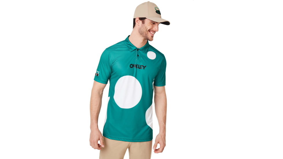 Oakley Staple Short Sleeve Polo Shirt - Mens, Staple Bubble Green, 2XL, FOA400551-9BG-XXL