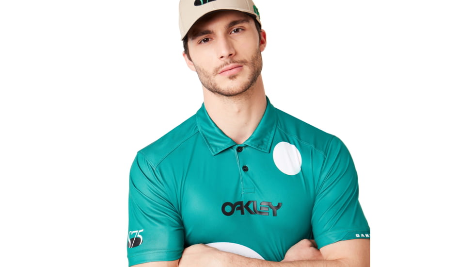 Oakley Staple Short Sleeve Polo Shirt - Mens, Staple Bubble Green, 2XL, FOA400551-9BG-XXL
