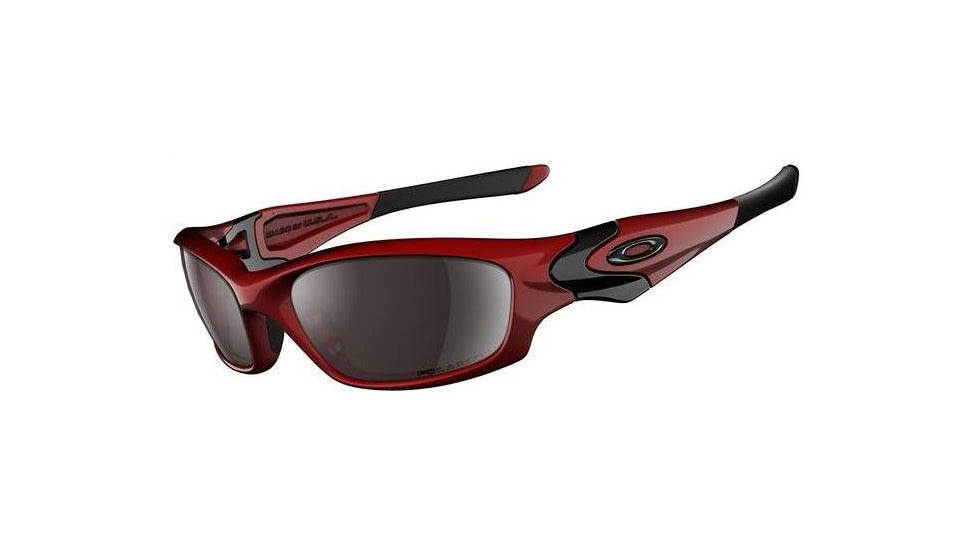 Oakley Straight Jacket Met Red Frame w/ Black Iridium Polarized Lenses Sunglasses 26-200