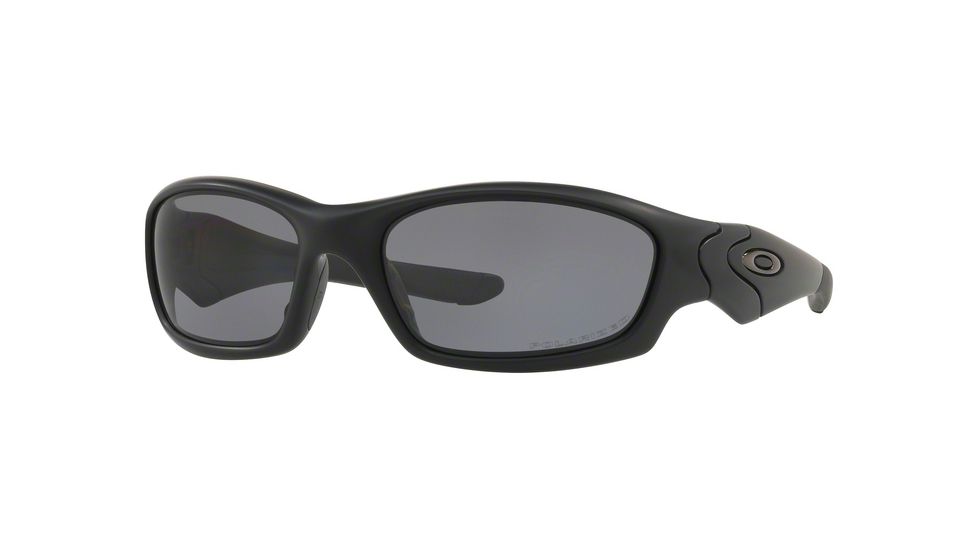 Oakley Straight Jacket Sunglasses 11-014-61 - Matte Black Frame, Grey Polarized Lenses