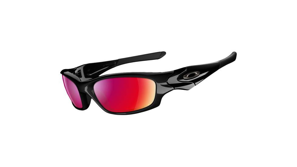 Oakley Straight Jacket Sunglasses, OO Red Iridium Polarized Lens, Polished Black Frame 26-236