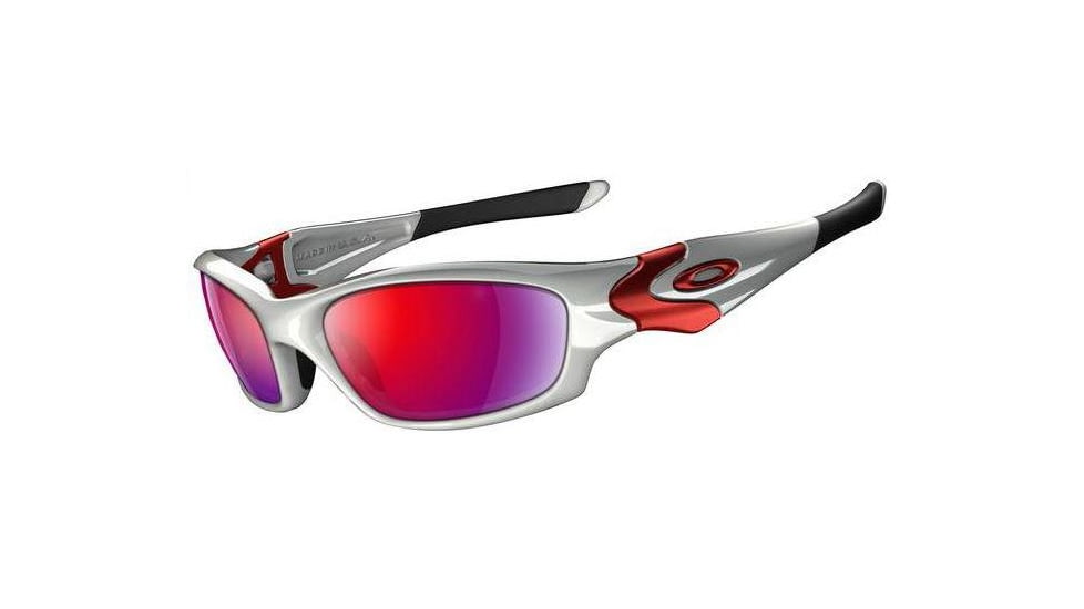 Oakley Straight Jacket White Chrome Frame w/ +Red Iridium Lenses Sunglasses 04-329