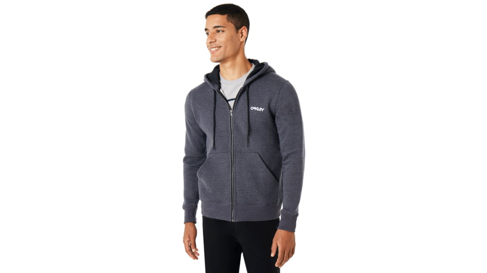 Oakley Street Logo Fz Fleece - Mens, Jet Black Heather, Extra Large, 472417-01S-XL