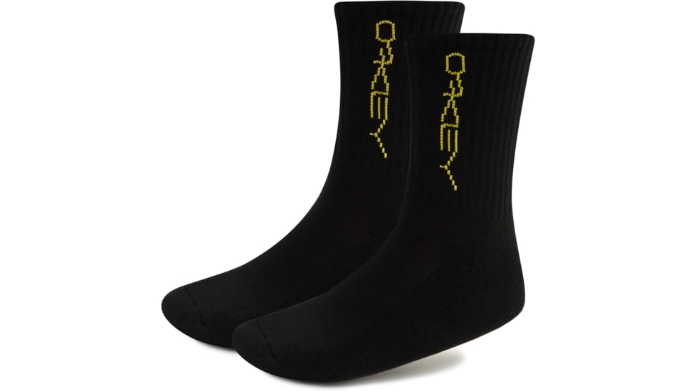 Oakley Stretch Logo Socks - Mens, Blackout, Medium, FOS900164-02E-M