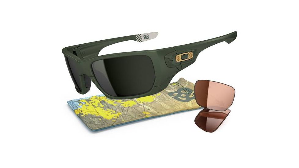 Oakley Style Switch Mens Sunglasses Matte Green Frame, Dark Grey and VR50 Lens OO9194-13