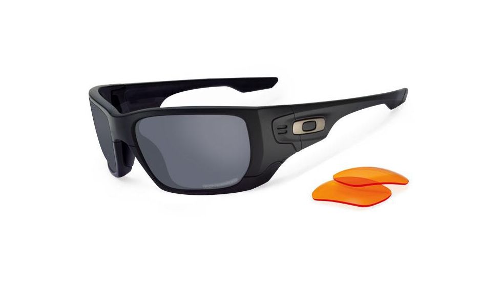 Oakley Style Switch Sunglasses, Matte Black Frame, Persimmon and Polarized Grey Lenses OO9194-12