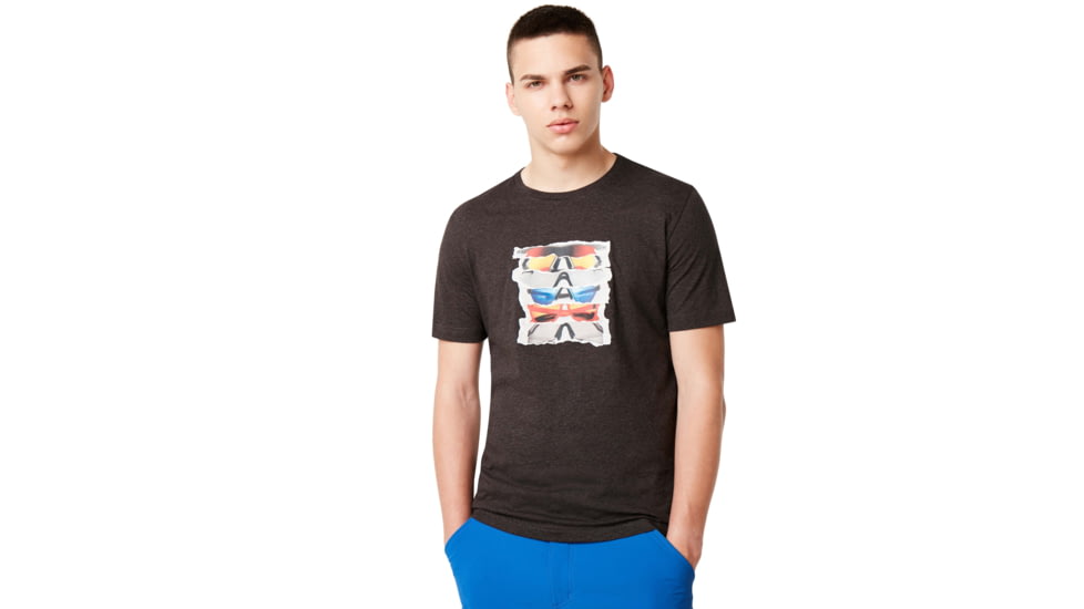 Oakley SunglaShort Sleeve Print Tee - Mens, Dark Grey Hthr, Medium, 457871-29A-M