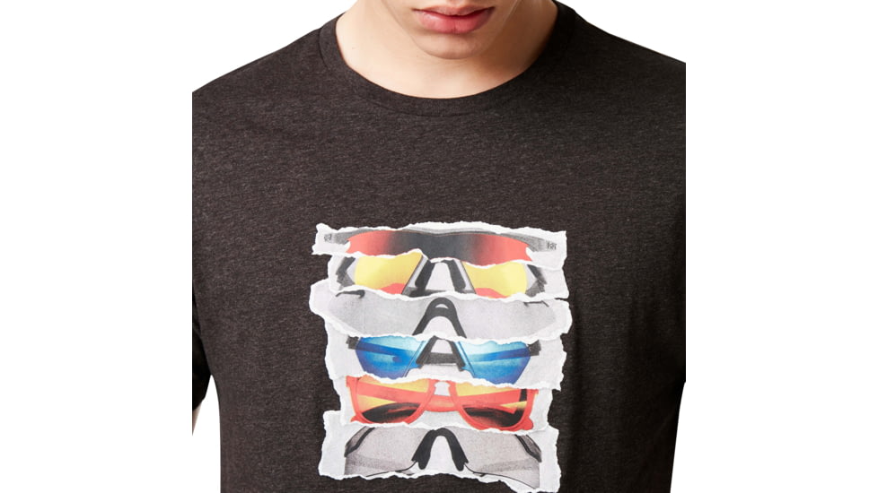 Oakley SunglaShort Sleeve Print Tee - Mens, Dark Grey Hthr, Medium, 457871-29A-M