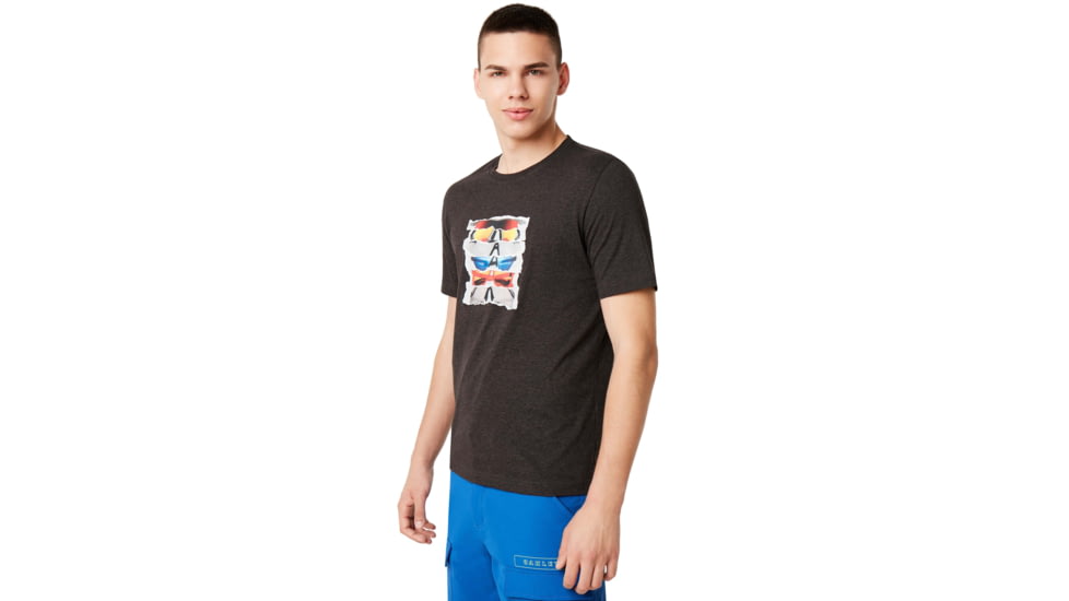 Oakley SunglaShort Sleeve Print Tee - Mens, Dark Grey Hthr, Medium, 457871-29A-M