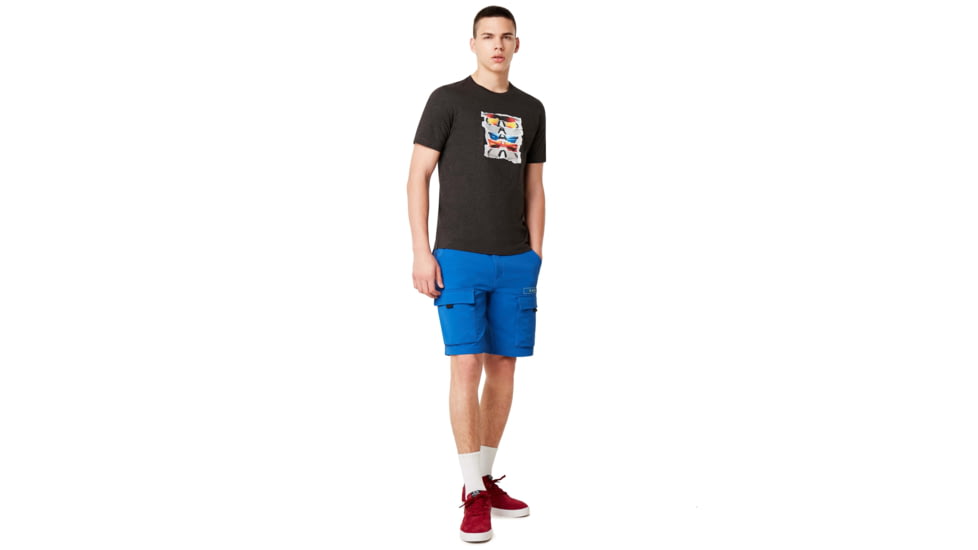 Oakley SunglaShort Sleeve Print Tee - Mens, Dark Grey Hthr, Medium, 457871-29A-M
