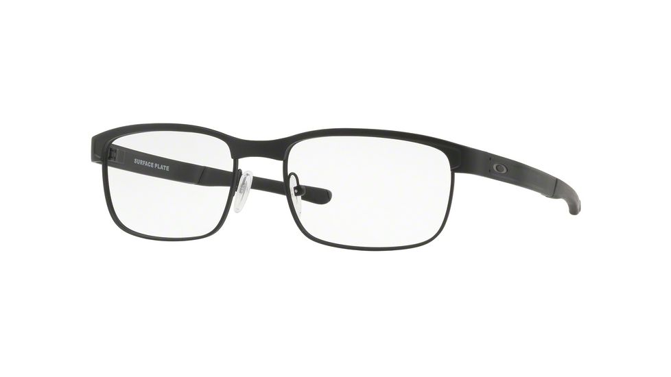 Oakley SURFACE PLATE OX5132 Single Vision Prescription Eyeglasses 513201-52 - Matte Black Frame, Clear Lenses