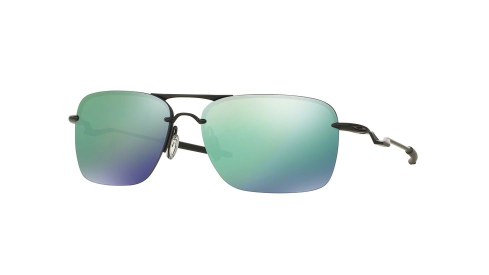 Oakley TAILBACK OO4109 Sunglasses 410905-60 - Satin Black Frame, Jade Iridium Lenses