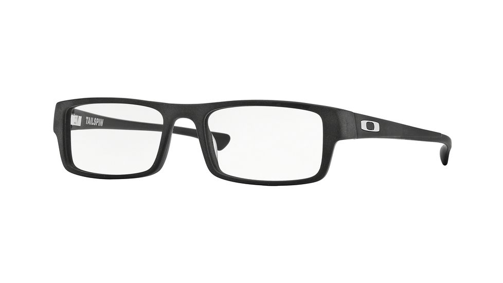 Oakley Tailspin Progressive Prescription Eyeglasses 109901-53 - Satin Black Frame, Clear Lenses