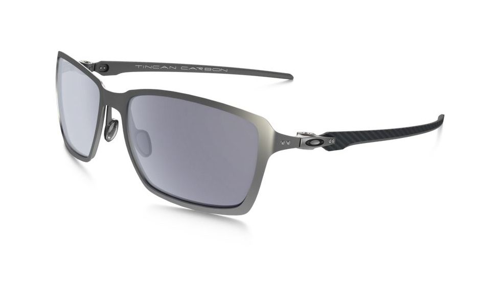 Oakley Tincan Carbon Sunglasses Satin Chrome Frame, Grey Lens-OO6017-01
