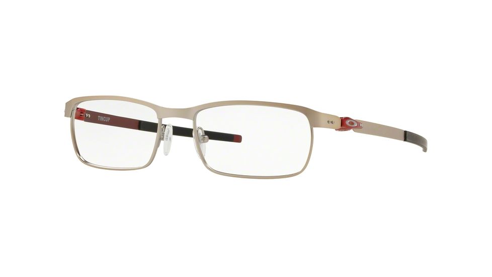 Oakley Tincup Eyeglass Frames 318407-52 - Powder Satin Chrome Frame, Clear Lenses