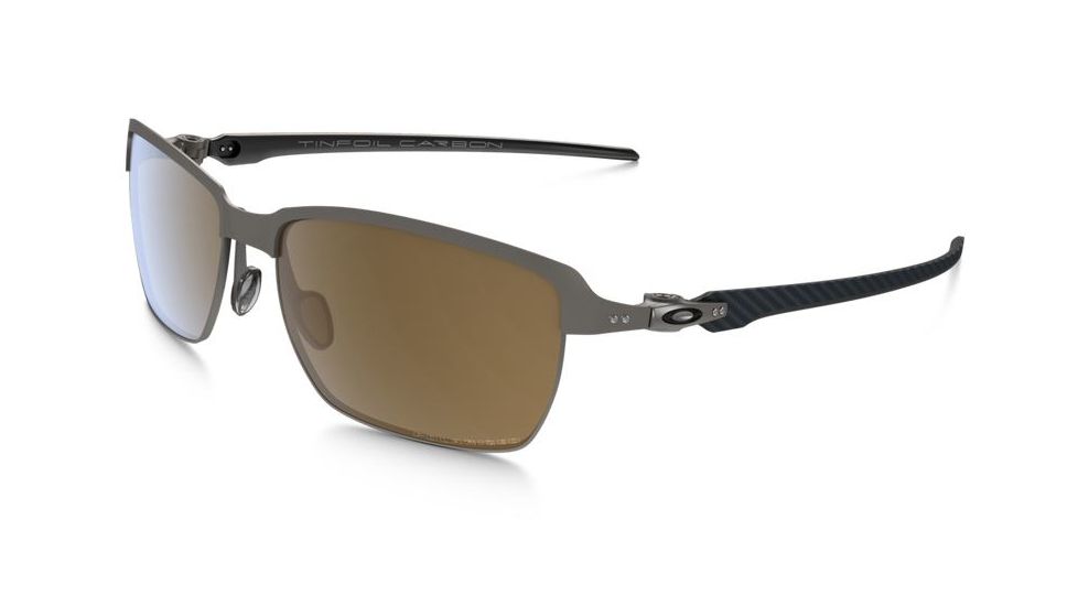 Oakley Tinfoil Carbon Sunglasses Titanium/Titanium Frame, Titanium Iridium Polarized Lens-OO6018-05