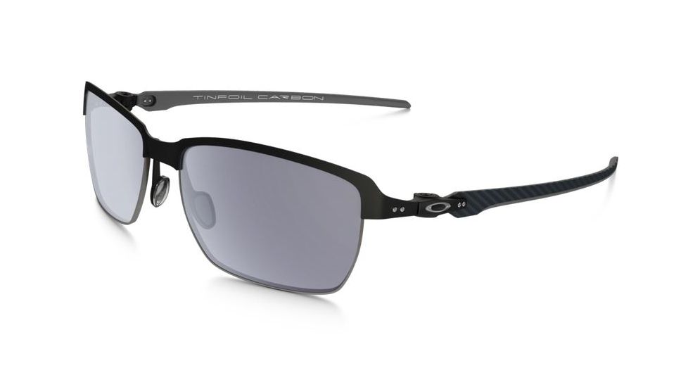 Oakley Tinfoil Carbon Sunglasses Carbon Matte Black/Silver Frame, Grey Lens-OO6018-01