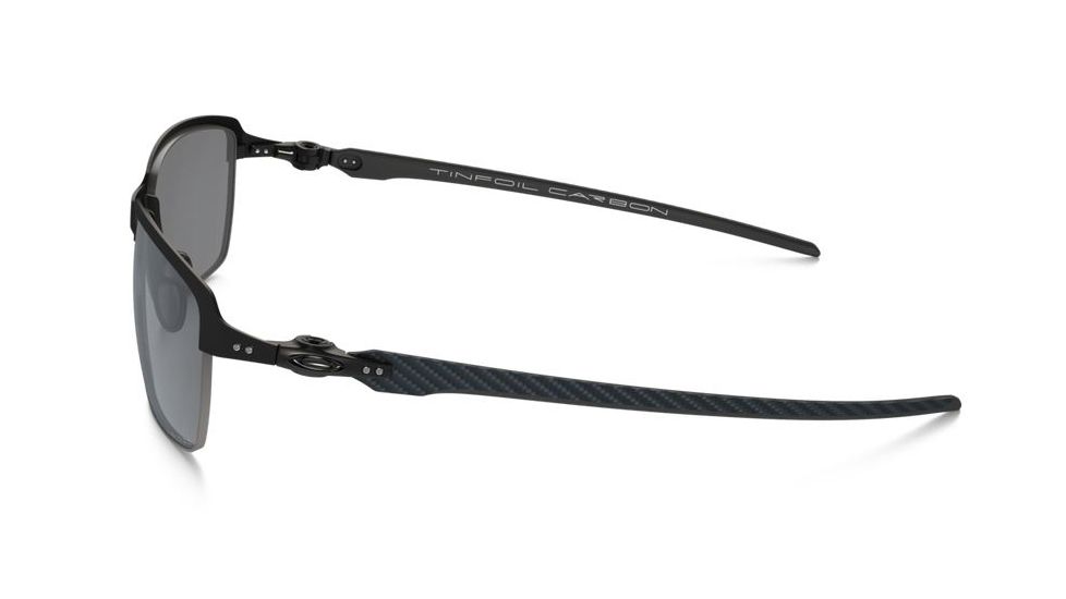 Oakley Tinfoil Carbon Sunglasses Satin Black/Steel Frame, Black Iridium Polarized Lens-OO6018-02