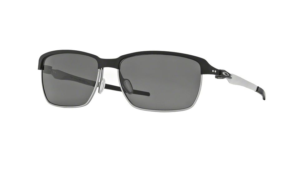 Oakley TINFOIL OO4083 Single Vision Prescription Sunglasses OO4083-408301-58 - Lens Diameter 58 mm, Frame Color Matte Black/Silver