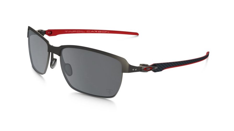 Oakley TinFoil Sunglasses Carbon/Carbon Frame, Black Iridium Polarized Lens-OO6018-06