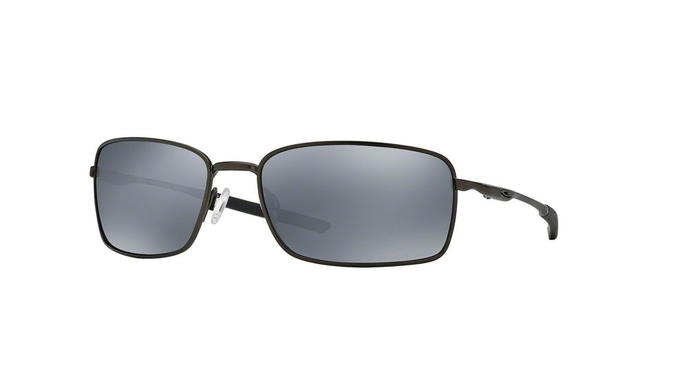 Oakley TITANIUM SQUARE WIRE OO6016 Sunglasses 601602-60 - Pewter Frame, Black Iridium Polarized Lenses