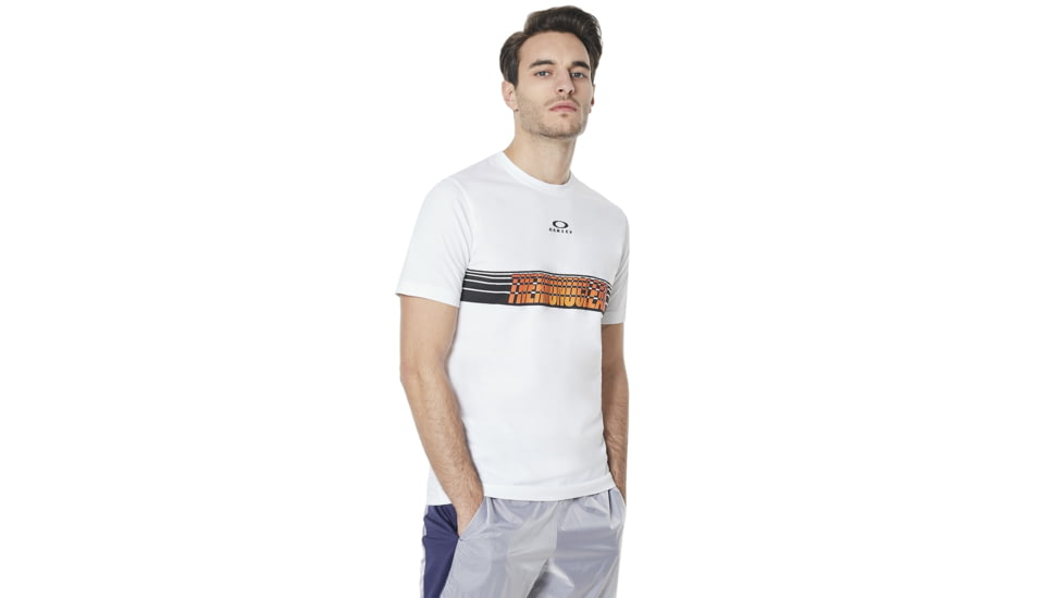 Oakley Tn Racing Center Sunset Stripe - Mens, White, Medium 457693-100-M