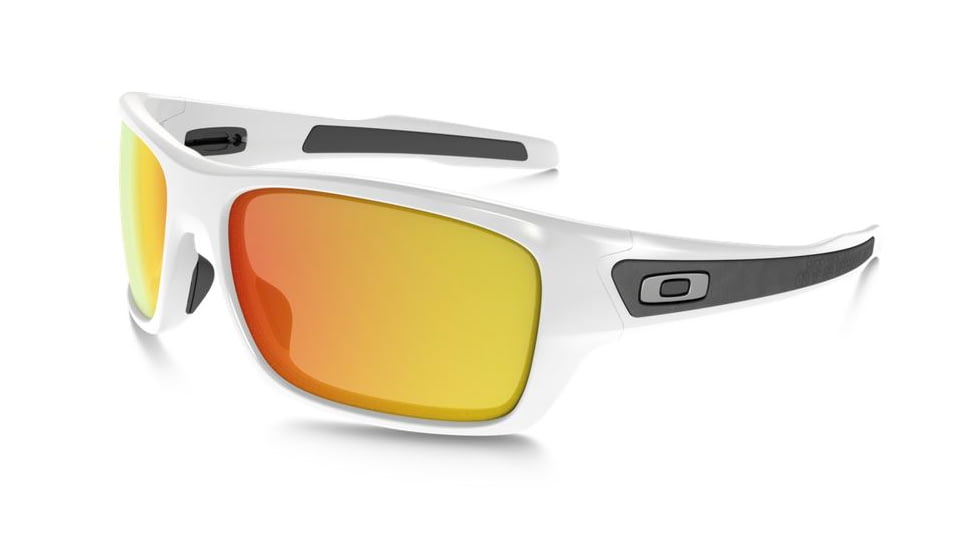 Oakley Turbine Sunglasses - Men's, Polished White Frame, Fire Iridium 63 mm Lenses, OO9263-04