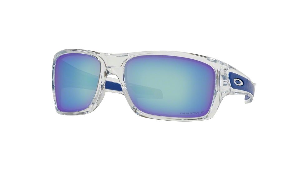 Oakley Turbine Sunglasses - Men's, Polished Clear Frame, Prizm Deep H2O Polarized 63 mm Lenses, OO9263-926354-63