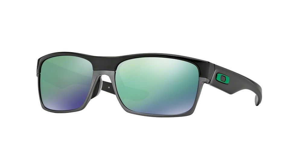Oakley TWOFACE ASIA FIT OO9256 Sunglasses 925603-60 - Polished Black Frame, Jade Iridium Lenses