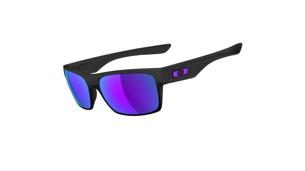 Oakley TwoFace Mens Sunglasses Matte Black Frame, Violet Iridium Lens OO9189-08