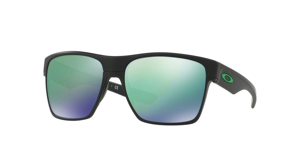 Oakley TWOFACE XL OO9350 Sunglasses 935008-59 - Matte Black Frame, Jade Iridium Lenses