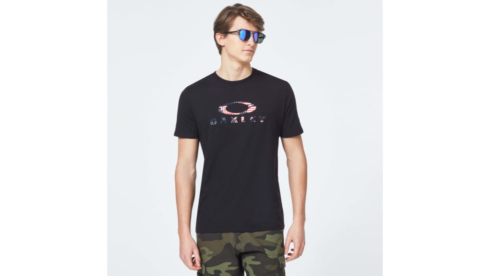 Oakley Usa Flag Ellipse Short Sleeve Tee - Mens, Blackout, Medium, FOA400252-02E-M