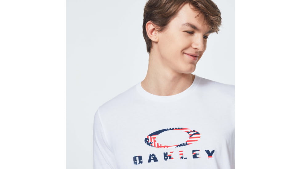 Oakley Usa Flag Ellipse Short Sleeve Tee - Mens, White, Large, FOA400252-100-L